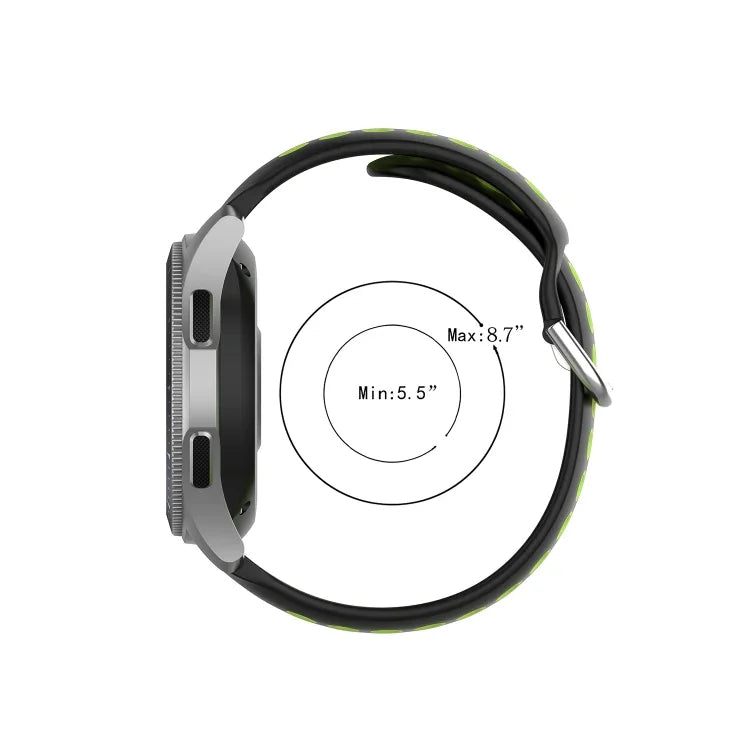 Universelles zweifarbiges Silikon-Ersatzarmband für Sportuhren, passend für Samsung Galaxy Watch 46 mm / Gear S3, Huawei Watch GT2 / Honor Magic Watch 2 46 mm