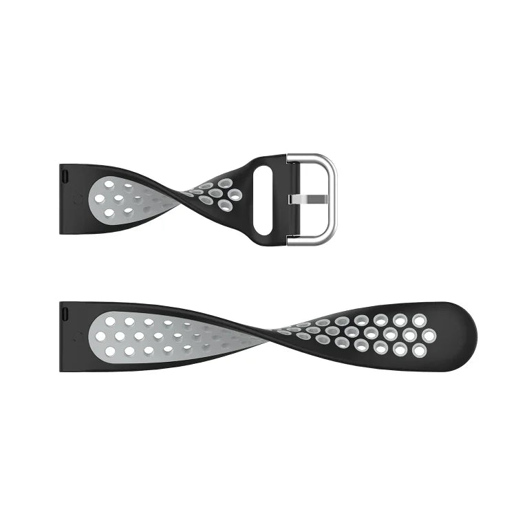 Universelles zweifarbiges Silikon-Ersatzarmband für Sportuhren, passend für Samsung Galaxy Watch 46 mm / Gear S3, Huawei Watch GT2 / Honor Magic Watch 2 46 mm