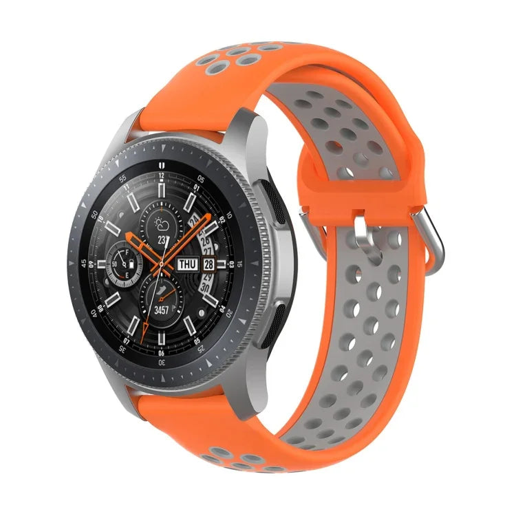 Universelles zweifarbiges Silikon-Ersatzarmband für Sportuhren, passend für Samsung Galaxy Watch 46 mm / Gear S3, Huawei Watch GT2 / Honor Magic Watch 2 46 mm