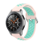 Universelles zweifarbiges Silikon-Ersatzarmband für Sportuhren, passend für Samsung Galaxy Watch 46 mm / Gear S3, Huawei Watch GT2 / Honor Magic Watch 2 46 mm
