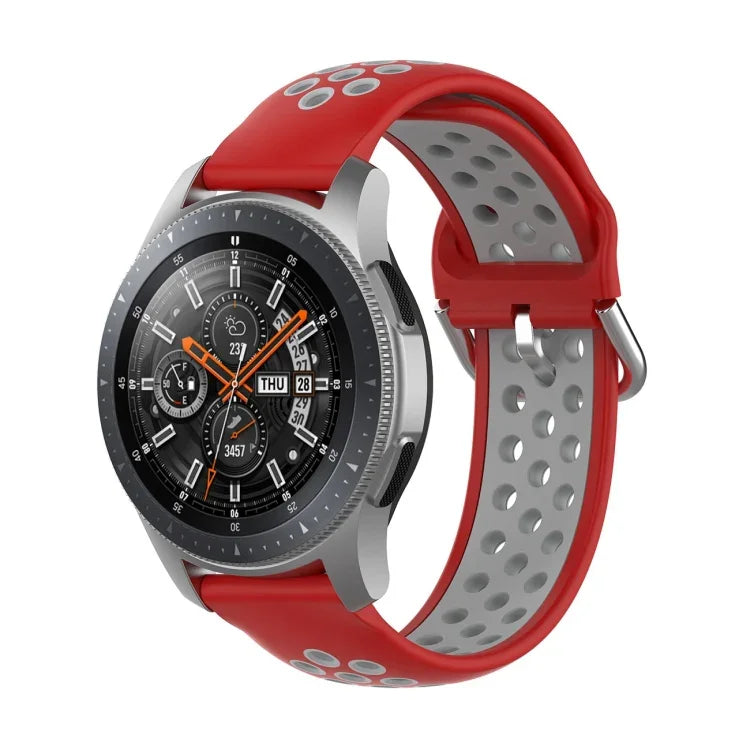 Universelles zweifarbiges Silikon-Ersatzarmband für Sportuhren, passend für Samsung Galaxy Watch 46 mm / Gear S3, Huawei Watch GT2 / Honor Magic Watch 2 46 mm