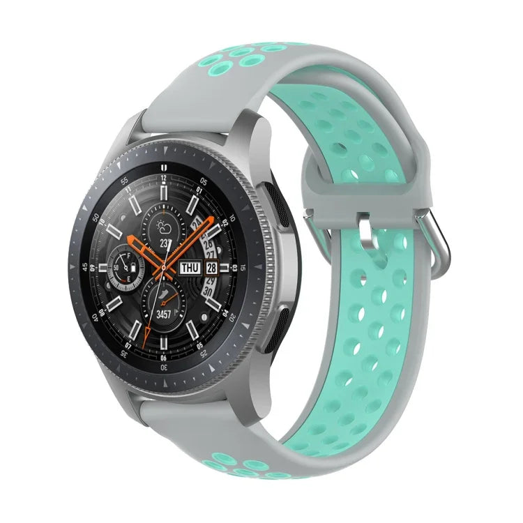 Universelles zweifarbiges Silikon-Ersatzarmband für Sportuhren, passend für Samsung Galaxy Watch 46 mm / Gear S3, Huawei Watch GT2 / Honor Magic Watch 2 46 mm