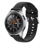 22mm Universal Silver Buckle Silicone Replacement Wrist Strap, L, S