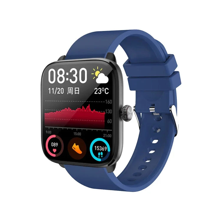 T20 Smartwatch mit 1,96 Zoll (5 cm) Durchmesser, IP67 wasserdicht, Silikonarmband, unterstützt Dual-Mode-Bluetooth-Anrufe und Herzfrequenzmessung
