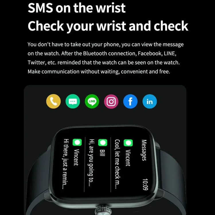 T20 Smartwatch mit 1,96 Zoll (5 cm) Durchmesser, IP67 wasserdicht, Silikonarmband, unterstützt Dual-Mode-Bluetooth-Anrufe und Herzfrequenzmessung