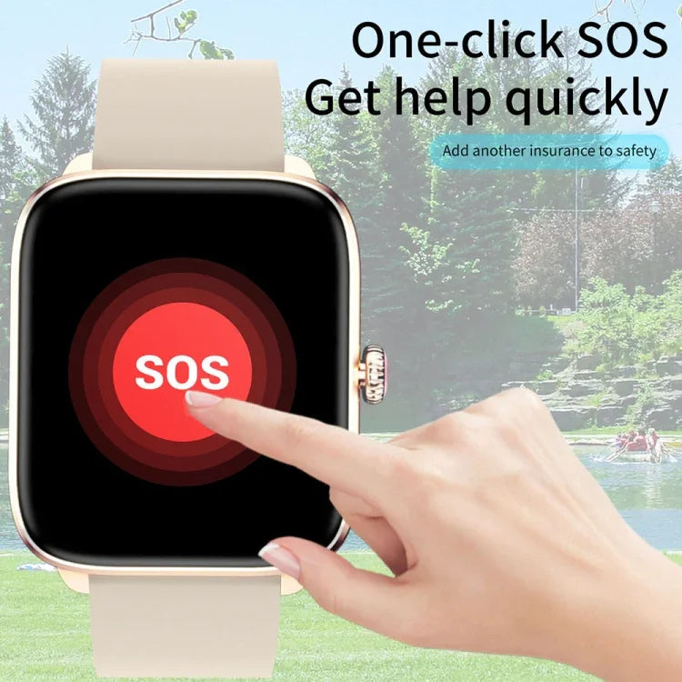 T20 Smartwatch mit 1,96 Zoll (5 cm) Durchmesser, IP67 wasserdicht, Silikonarmband, unterstützt Dual-Mode-Bluetooth-Anrufe und Herzfrequenzmessung