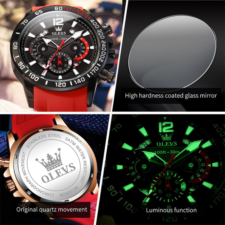OLEVS 9936 Herren Multifunktionale Sport Wasserdichte Quarzuhr