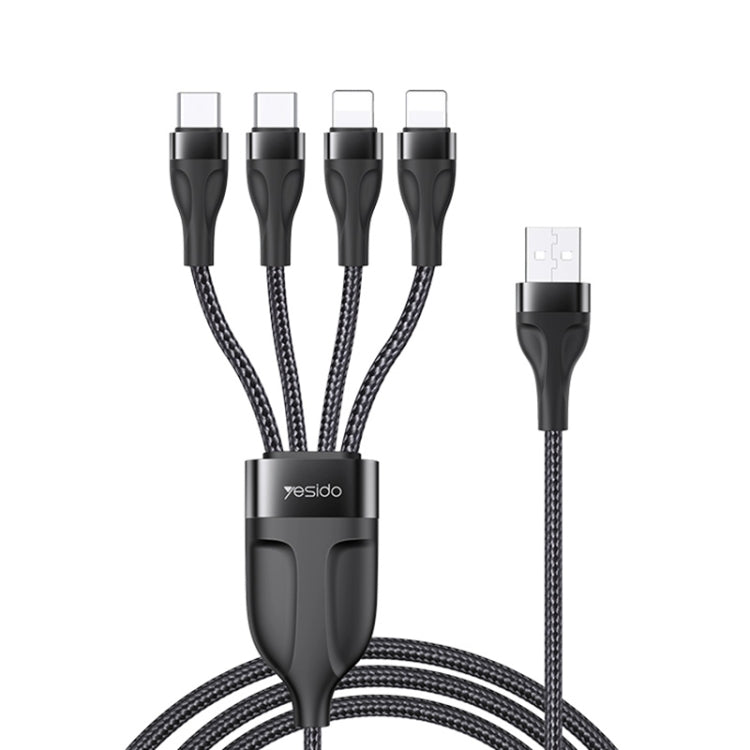 YESIDO CA111 1,2m 4A USB zu Dual Type-C + Dual 8 Pin Ladekabel, CA111