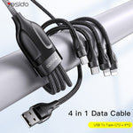 YESIDO CA111 1,2m 4A USB zu Dual Type-C + Dual 8 Pin Ladekabel, CA111