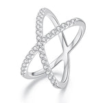 S925 Sterlingsilber Weißgoldbeschichteter Doppellagiger Moissanit Ring Handdekoration, MSR036-8