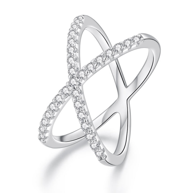 S925 Sterlingsilber Weißgoldbeschichteter Doppellagiger Moissanit Ring Handdekoration, MSR036-8
