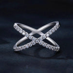S925 Sterlingsilber Weißgoldbeschichteter Doppellagiger Moissanit Ring Handdekoration, MSR036-8