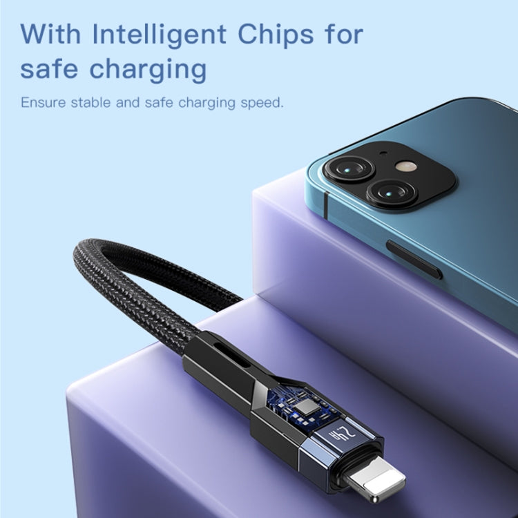 YESIDO CA107 1,2m 2.4A USB-C / Type-C auf 8 Pin OD0.6 Ladedatenkabel, CA107