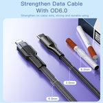 YESIDO CA107 1,2m 2.4A USB-C / Type-C auf 8 Pin OD0.6 Ladedatenkabel, CA107