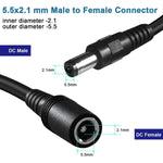 5,5 x 2,1mm Buchse-zu-Stecker DC Stromverlängerungskabel, 1m, 1,5m, 3m, 5m, 10m