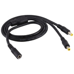 5,5 x 2,5mm 1-zu-2 Buchse-zu-Stecker DC Stromverteiler Adapter Stromkabel, Kabellänge: 70cm