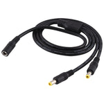 5,5 x 2,5mm 1-zu-2 Buchse-zu-Stecker DC Stromverteiler Adapter Stromkabel, Kabellänge: 70cm