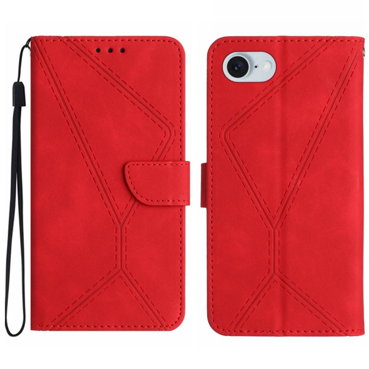 Handyhülle aus geprägtem Leder mit Ziernähten, für iPhone 17e / 16e, für iPhone 17 Pro Max, für iPhone 17 Pro, für iPhone 17, für iPhone Air, für iPhone 16 Pro Max, für iPhone 16 Pro, für iPhone 16 Plus