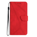 Handyhülle aus geprägtem Leder mit Ziernähten, für iPhone 17e / 16e, für iPhone 17 Pro Max, für iPhone 17 Pro, für iPhone 17, für iPhone Air, für iPhone 16 Pro Max, für iPhone 16 Pro, für iPhone 16 Plus