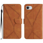 Handyhülle aus geprägtem Leder mit Ziernähten, für iPhone 17e / 16e, für iPhone 17 Pro Max, für iPhone 17 Pro, für iPhone 17, für iPhone Air, für iPhone 16 Pro Max, für iPhone 16 Pro, für iPhone 16 Plus