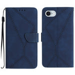 Handyhülle aus geprägtem Leder mit Ziernähten, für iPhone 17e / 16e, für iPhone 17 Pro Max, für iPhone 17 Pro, für iPhone 17, für iPhone Air, für iPhone 16 Pro Max, für iPhone 16 Pro, für iPhone 16 Plus