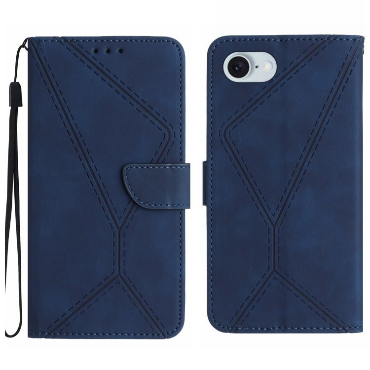 Handyhülle aus geprägtem Leder mit Ziernähten, für iPhone 17e / 16e, für iPhone 17 Pro Max, für iPhone 17 Pro, für iPhone 17, für iPhone Air, für iPhone 16 Pro Max, für iPhone 16 Pro, für iPhone 16 Plus