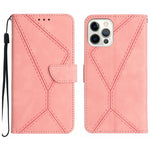 Handyhülle aus geprägtem Leder mit Ziernähten, für iPhone 17e / 16e, für iPhone 17 Pro Max, für iPhone 17 Pro, für iPhone 17, für iPhone Air, für iPhone 16 Pro Max, für iPhone 16 Pro, für iPhone 16 Plus