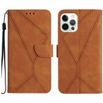 Handyhülle aus geprägtem Leder mit Ziernähten, für iPhone 17e / 16e, für iPhone 17 Pro Max, für iPhone 17 Pro, für iPhone 17, für iPhone Air, für iPhone 16 Pro Max, für iPhone 16 Pro, für iPhone 16 Plus