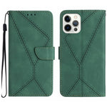 Handyhülle aus geprägtem Leder mit Ziernähten, für iPhone 17e / 16e, für iPhone 17 Pro Max, für iPhone 17 Pro, für iPhone 17, für iPhone Air, für iPhone 16 Pro Max, für iPhone 16 Pro, für iPhone 16 Plus