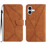 Handyhülle aus geprägtem Leder mit Ziernähten, für iPhone 17e / 16e, für iPhone 17 Pro Max, für iPhone 17 Pro, für iPhone 17, für iPhone Air, für iPhone 16 Pro Max, für iPhone 16 Pro, für iPhone 16 Plus