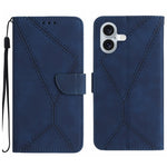 Handyhülle aus geprägtem Leder mit Ziernähten, für iPhone 17e / 16e, für iPhone 17 Pro Max, für iPhone 17 Pro, für iPhone 17, für iPhone Air, für iPhone 16 Pro Max, für iPhone 16 Pro, für iPhone 16 Plus