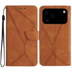 Handyhülle aus geprägtem Leder mit Ziernähten, für iPhone 17e / 16e, für iPhone 17 Pro Max, für iPhone 17 Pro, für iPhone 17, für iPhone Air, für iPhone 16 Pro Max, für iPhone 16 Pro, für iPhone 16 Plus