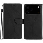 Handyhülle aus geprägtem Leder mit Ziernähten, für iPhone 17e / 16e, für iPhone 17 Pro Max, für iPhone 17 Pro, für iPhone 17, für iPhone Air, für iPhone 16 Pro Max, für iPhone 16 Pro, für iPhone 16 Plus