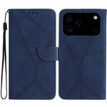 Handyhülle aus geprägtem Leder mit Ziernähten, für iPhone 17e / 16e, für iPhone 17 Pro Max, für iPhone 17 Pro, für iPhone 17, für iPhone Air, für iPhone 16 Pro Max, für iPhone 16 Pro, für iPhone 16 Plus