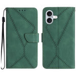 Handyhülle aus geprägtem Leder mit Ziernähten, für iPhone 17e / 16e, für iPhone 17 Pro Max, für iPhone 17 Pro, für iPhone 17, für iPhone Air, für iPhone 16 Pro Max, für iPhone 16 Pro, für iPhone 16 Plus