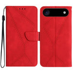 Handyhülle aus geprägtem Leder mit Ziernähten, für iPhone 17e / 16e, für iPhone 17 Pro Max, für iPhone 17 Pro, für iPhone 17, für iPhone Air, für iPhone 16 Pro Max, für iPhone 16 Pro, für iPhone 16 Plus