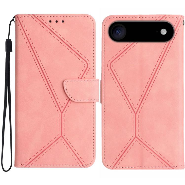 Handyhülle aus geprägtem Leder mit Ziernähten, für iPhone 17e / 16e, für iPhone 17 Pro Max, für iPhone 17 Pro, für iPhone 17, für iPhone Air, für iPhone 16 Pro Max, für iPhone 16 Pro, für iPhone 16 Plus