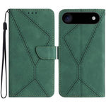 Handyhülle aus geprägtem Leder mit Ziernähten, für iPhone 17e / 16e, für iPhone 17 Pro Max, für iPhone 17 Pro, für iPhone 17, für iPhone Air, für iPhone 16 Pro Max, für iPhone 16 Pro, für iPhone 16 Plus