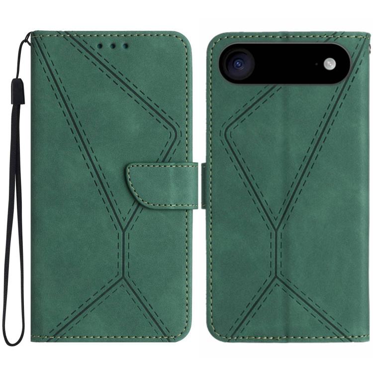 Handyhülle aus geprägtem Leder mit Ziernähten, für iPhone 17e / 16e, für iPhone 17 Pro Max, für iPhone 17 Pro, für iPhone 17, für iPhone Air, für iPhone 16 Pro Max, für iPhone 16 Pro, für iPhone 16 Plus