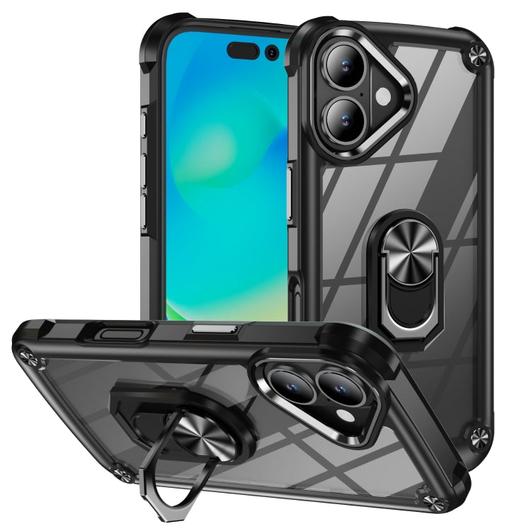 TPU + PC Objektivschutz Handyhülle mit Ringhalter, Für iPhone 17e / 16e, Für iPhone 17 Pro Max, Für iPhone 17, Für iPhone Air, Für iPhone 16 Pro Max, Für iPhone 16 Pro, Für iPhone 16 Plus, Für iPhone 16
