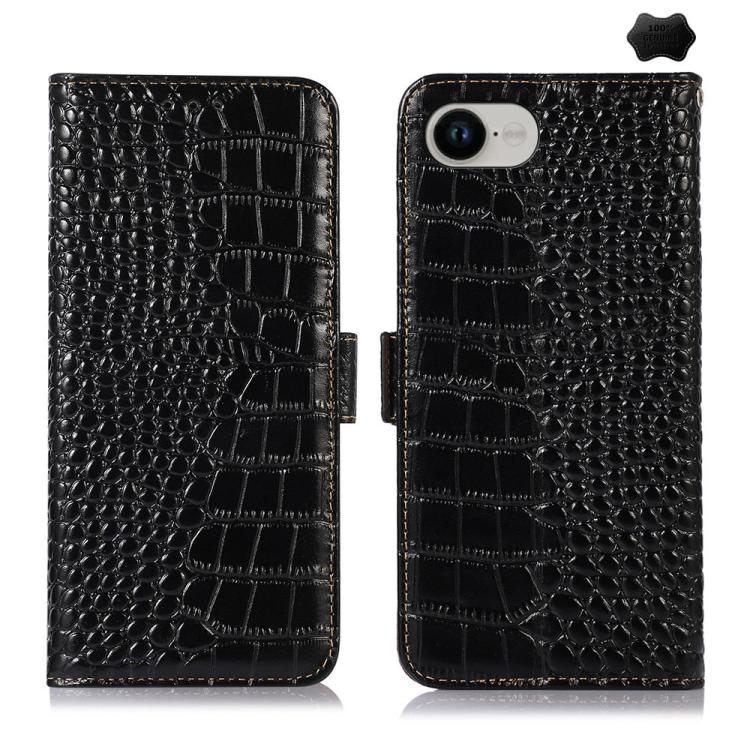 Handyhülle aus Rindsleder mit Krokodil-Deckschicht, für iPhone 16e / 17e, für iPhone 17 Pro Max, für iPhone 17 Pro, für iPhone 17, für iPhone Air, für iPhone 16 Pro Max, für iPhone 16 Pro, für iPhone 16 Plus, für iPhone 16, für iPhone 15 Pro Max
