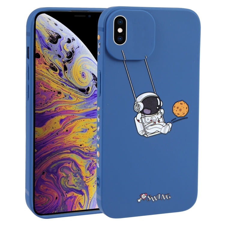 Astronaut Swinging Pattern TPU Phone Case, For iPhone XS / X, For iPhone XR, For iPhone XS Max, For iPhone 8 Plus / 7 Plus