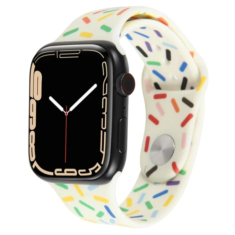 Rainbow Raindrops Silicone Watch Band, For Apple Watch 42mm, For Apple Watch 38mm