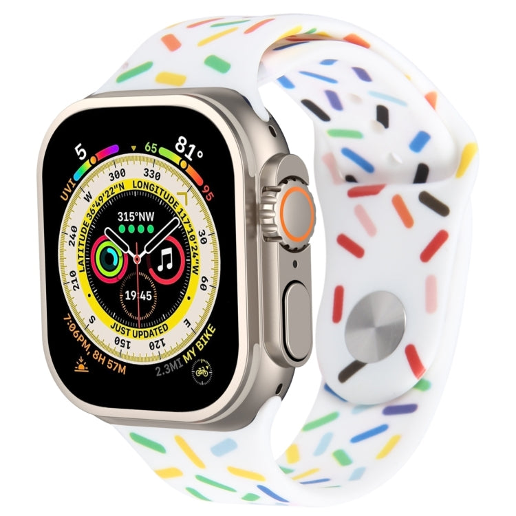 Regenbogen-Regentropfen-Silikonarmband, für Apple Watch 8 45mm, für Apple Watch Ultra 2 49mm, für Apple Watch SE 2022 40mm, für Apple Watch 9 45mm