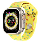 Regenbogen-Regentropfen-Silikonarmband, für Apple Watch 8 45mm, für Apple Watch Ultra 2 49mm, für Apple Watch SE 2022 40mm, für Apple Watch 9 45mm