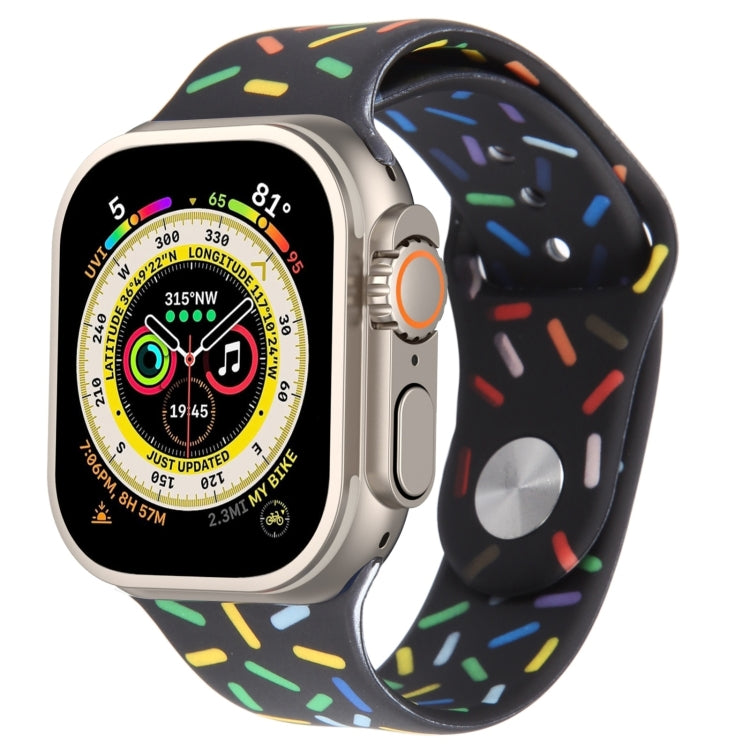 Regenbogen-Regentropfen-Silikonarmband, für Apple Watch 8 45mm, für Apple Watch Ultra 2 49mm, für Apple Watch SE 2022 40mm, für Apple Watch 9 45mm