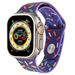 Regenbogen-Regentropfen-Silikonarmband, für Apple Watch 8 45mm, für Apple Watch Ultra 2 49mm, für Apple Watch SE 2022 40mm, für Apple Watch 9 45mm