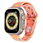 Regenbogen-Regentropfen-Silikonarmband, für Apple Watch 8 45mm, für Apple Watch Ultra 2 49mm, für Apple Watch SE 2022 40mm, für Apple Watch 9 45mm