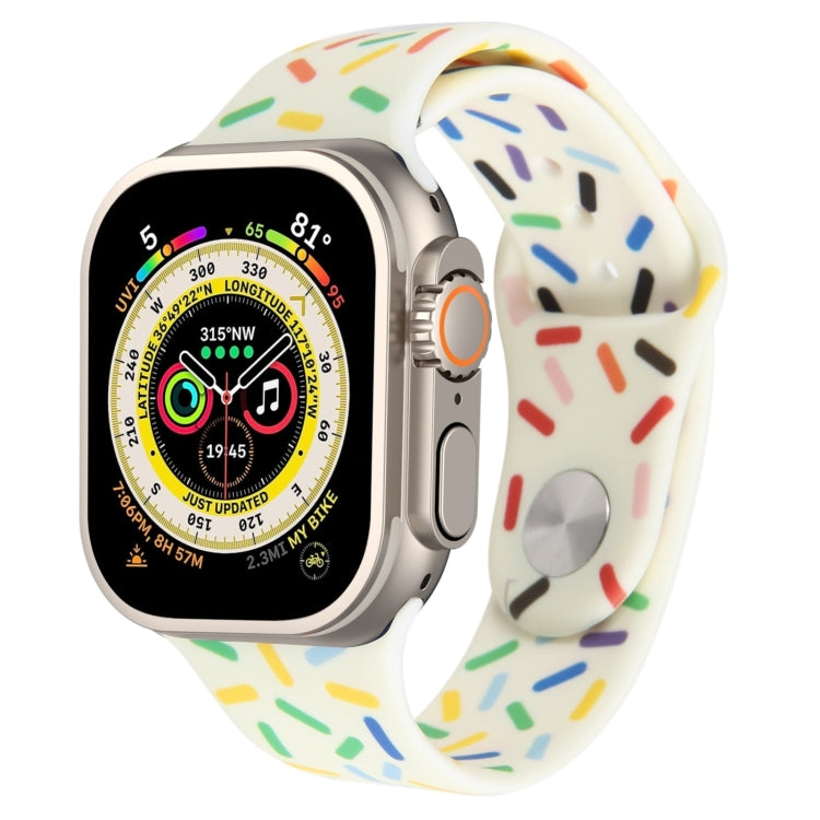 Regenbogen-Regentropfen-Silikonarmband, für Apple Watch 8 45mm, für Apple Watch Ultra 2 49mm, für Apple Watch SE 2022 40mm, für Apple Watch 9 45mm