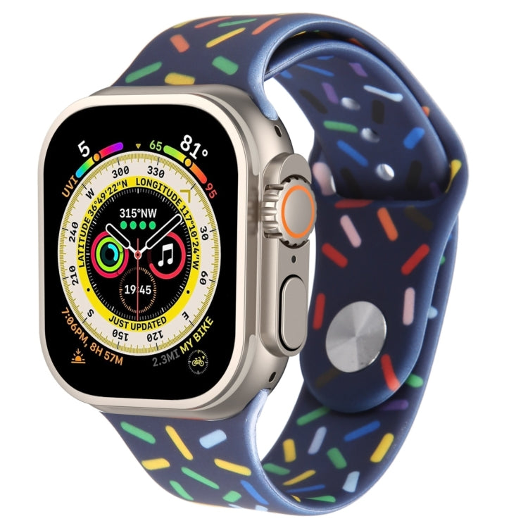Regenbogen-Regentropfen-Silikonarmband, für Apple Watch 8 45mm, für Apple Watch Ultra 2 49mm, für Apple Watch SE 2022 40mm, für Apple Watch 9 45mm